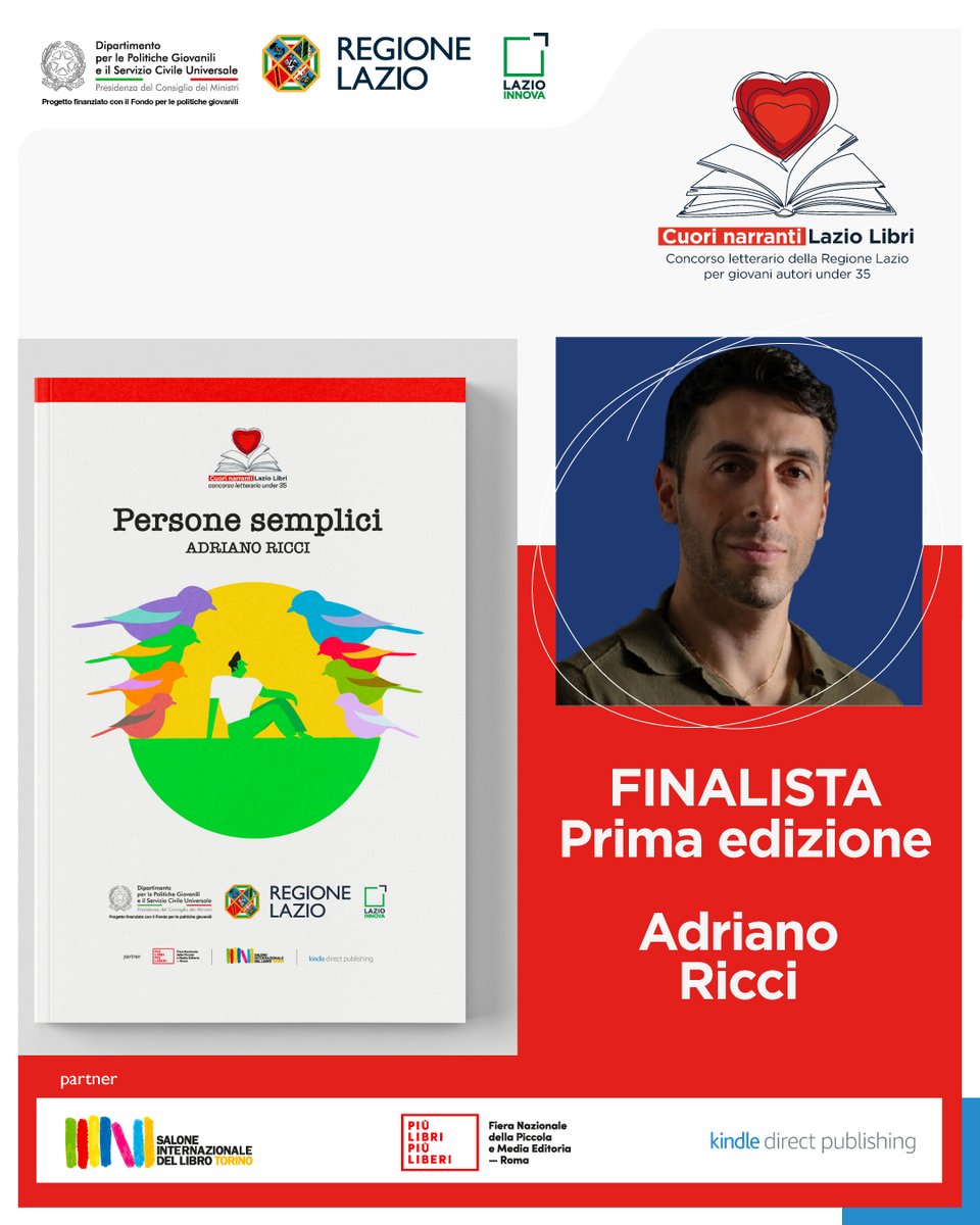 LazioInnova's tweet photo. Insieme a lui, i finalisti: 
✅Chiuso per stelle di Marzio Paolo Albano; 
✅Un Io qualunque di Dario Antonelli; 
✅La città delle cose non dette di Desiree Ceccarelli;  ✅Persone semplici di Adriano Ricci: una storia familiare segnata da conflitti e legami nel tempo. https://t.co/ej6Y62q575