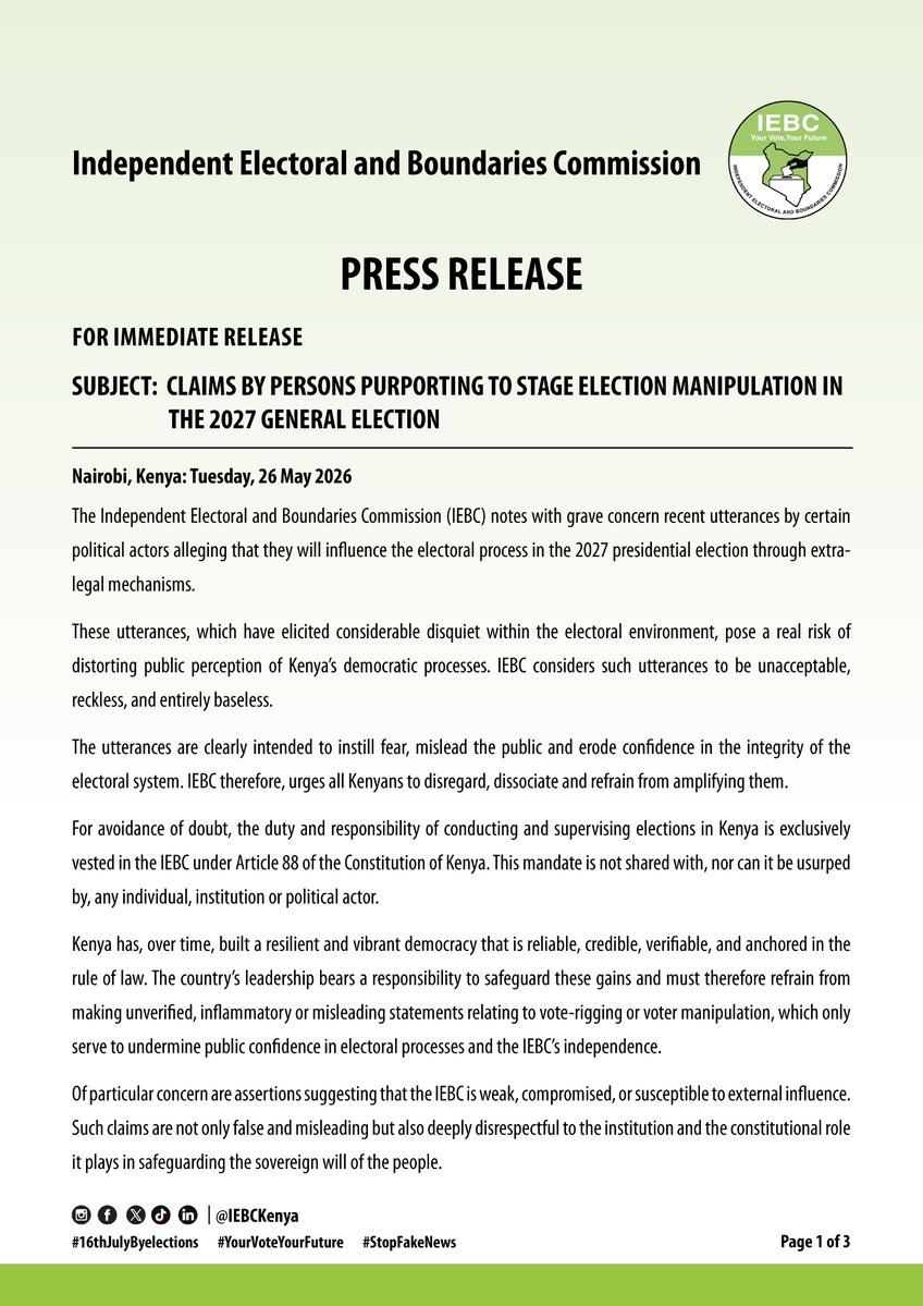 IEBC tweet media