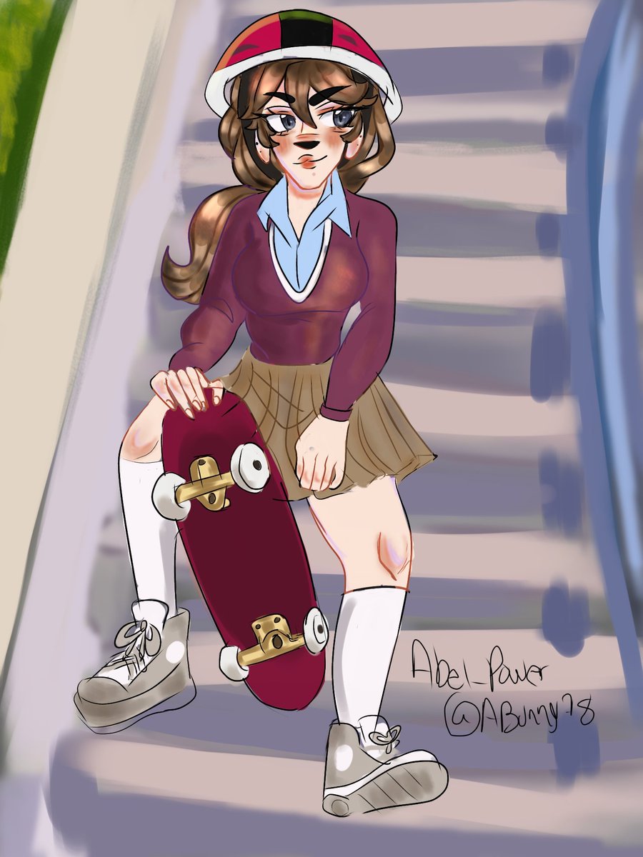 ABunny78's tweet photo. Bradley uppercrust III  version mujer a mi estilo con la patineta #bradleyuppercrust #Maxley #fanartㅤㅤㅤㅤ https://t.co/mRvn0guJBw