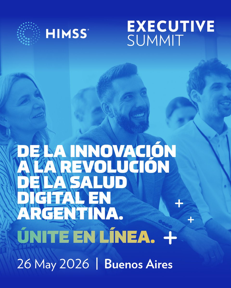 HIMSS's tweet photo. ¡Únase al HIMSS Argentina Executive Summit en vivo en línea el 26 de mayo!

Te invitamos a seguir en vivo el evento HIMSS Argentina Executive Summit, este lunes 26 de mayo en la Ciudad Autónoma de Buenos Aires, desde las 8:30 am - 6:00 pm (hora ART).
 
¡No te lo pierdas!

¡Conéctate! https://t.co/t99xeTYWCS