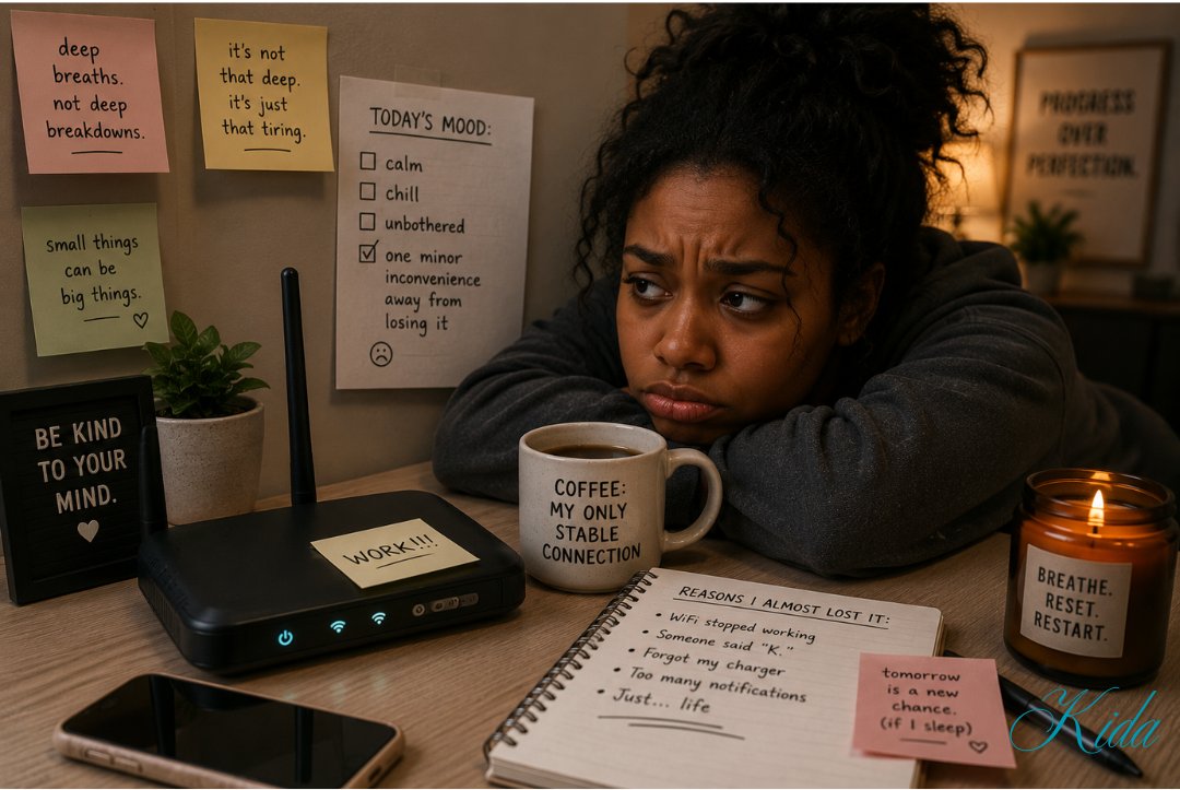 kidaphisly's tweet photo. This week, I nearly had a breakdown because my WiFi stopped working for 11 minutes. Not an hour. Not a full day. Eleven mildly inconvenient minutes.

In that short time, I:
• restarted the router like I was in surgery
• stared at blinking lights with emotional intensity https://t.co/GUcEdgJgWT