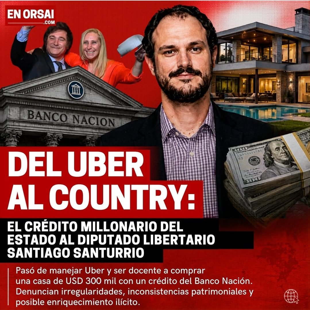EnOrsai's tweet photo. Del Uber al country: El crédito millonario del estado al diputado libertario Santiago Santurio
https://t.co/hJQViymPv2 https://t.co/7TJXyik7lP