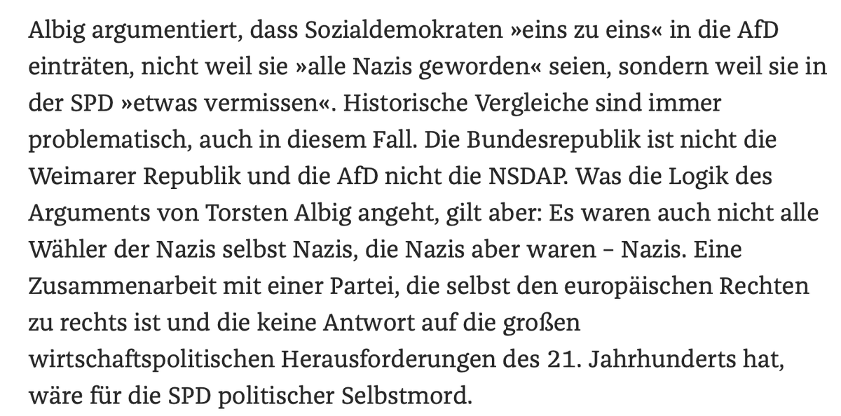 schieritz's tweet photo. Nicht alle Wähler der AfD sind Nazis. Aber es waren auch nicht alle Wähler der Nazis Nazis, trotzdem waren die Nazis welche. https://t.co/J5171Hy2Fm