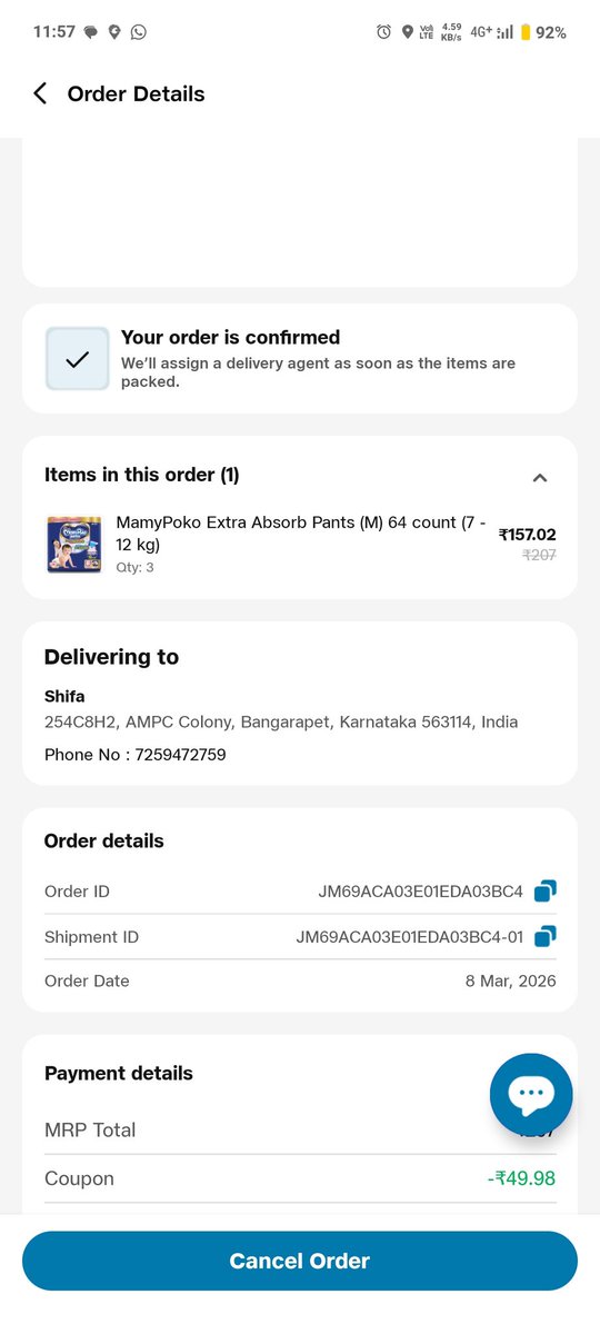 ShabazPash236's tweet photo. @JioMart_Support  My order still not delivered More then 3 months time taken. I paid online. Order id- JM69ACA32B01BD0BDC26,
JM69ACA03E01EDA03BC4
Complaint id -60670636297,773395723370 https://t.co/ZDIL7PsFtE
