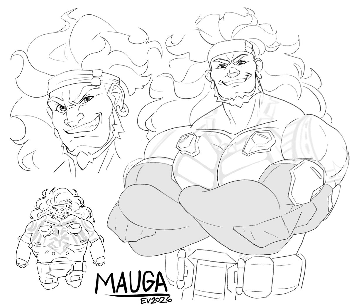 gravy_side's tweet photo. Mauga sketch page  
(╯°□°)╯︵ ┻━┻

 #Mauga #overwatchfanarts #overwatch https://t.co/lfLlKTLY5K