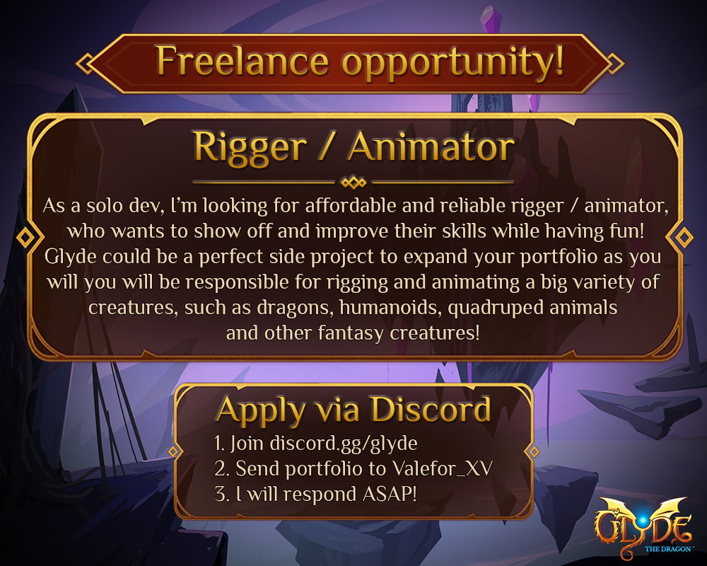 GlydeTheDragon's tweet photo. I’m looking for a Rigger/Animator who wants to help breathe life into various models for a symbolic amount on per rig/animation basis. Unfortunately my budget is very small and limited per month but we will figure something out. This could be perfect for someone looking to expand their portfolio working on high quality models :)
