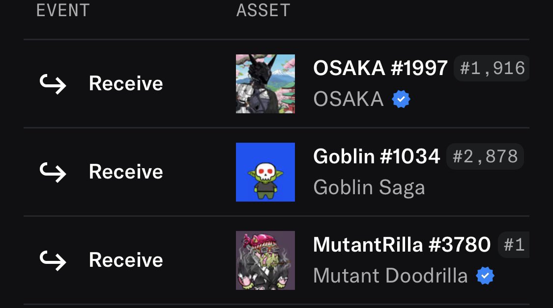 Meowethroll's tweet photo. Looks like I got a nice couple of wins from @rabbitsonape raffles this week 🥳 https://t.co/DV9hmvykWF