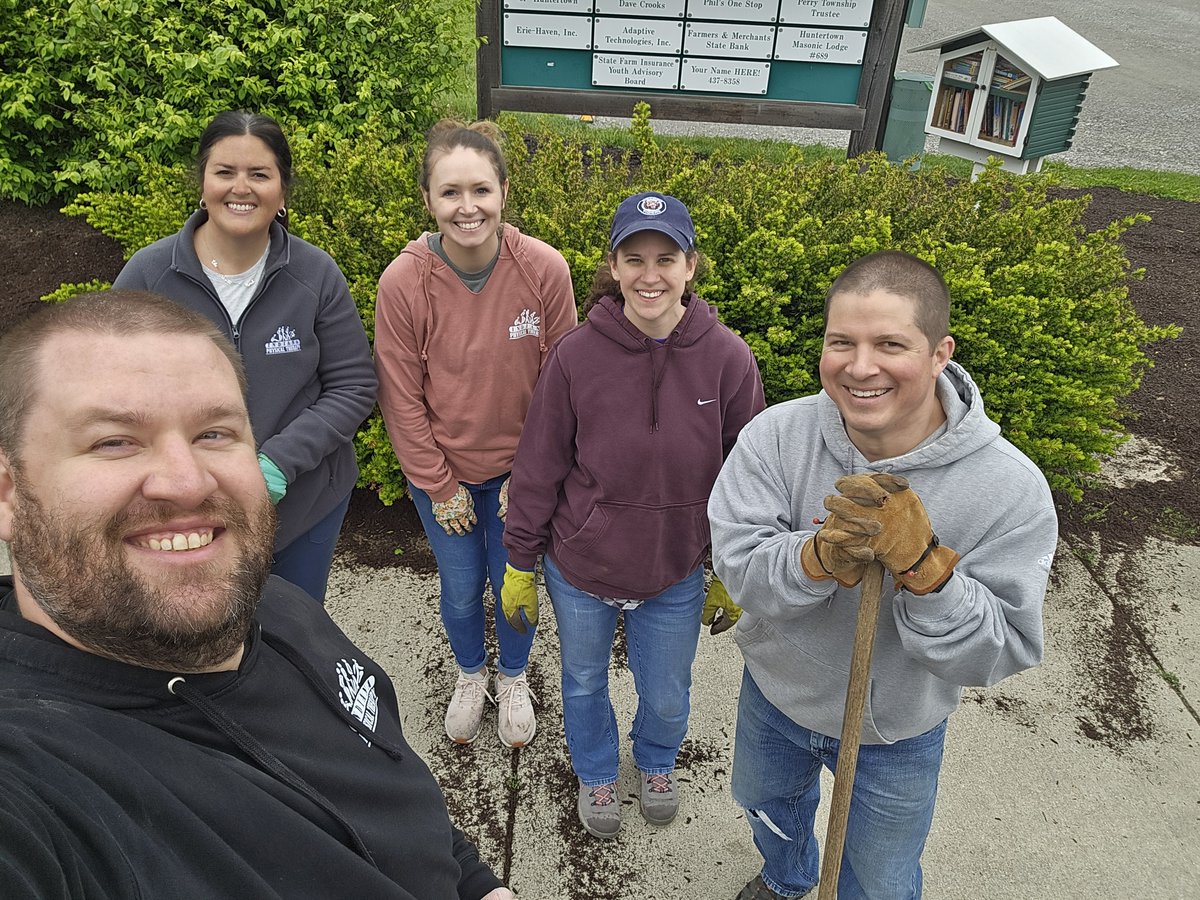 Indianapt's tweet photo. For IPT’s day of service 2026, our Carroll Road &amp; North Clinton clinic teams spent that afternoon volunteering at Huntertown Family Park doing some landscaping work.

We’re grateful for the opportunity to give back to spaces that help bring people together across NE Indiana. https://t.co/20tIKRcA2G