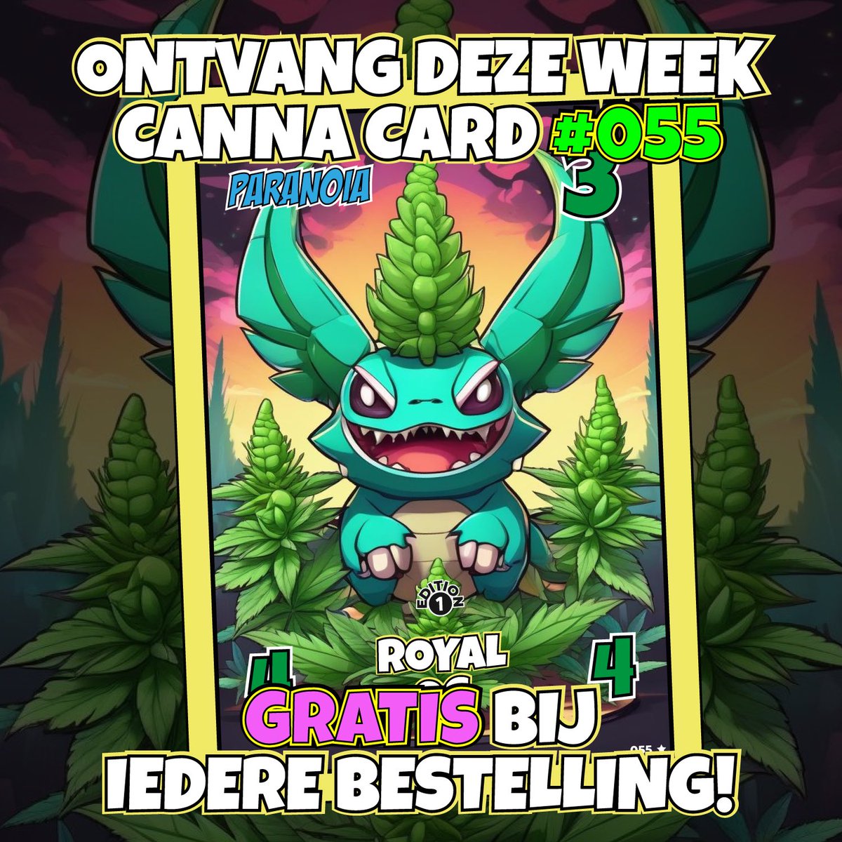 CbDkoning's tweet photo. Daar zijn wij weer met een nieuwe Canna Card 🔥

Deze hele week ontvang je de 1st edition Royal OG gratis bij iedere bestelling 💚

Wees er snel bij want op = op 💯

Bekijk ons assortiment hier: https://t.co/sdfPOCUjUE 

#CBDkoning #CannaCards #CryptoCards #TCG #TradingCards #Gratis 🌱 #stopdeasielwet #digid #trump #netherlands #amsterdam #bruggen