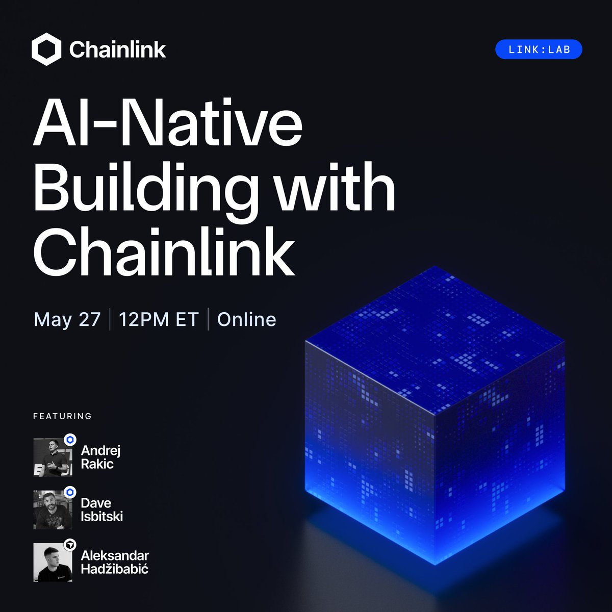 andrej_dev's tweet photo. This Wednesday @thedavedev and I will livestream a workshop on building with Chainlink Developer Agent Skills using Composer 2.5

@AHadzibabic will join us for a Fireside Chat on Cursor best practices

May 27th, 12 PM NY / 9 AM San Francisco time

Register at the link below https://t.co/Gn2pGpFUYA