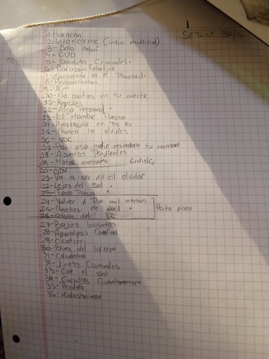reinaddelvudu's tweet photo. LO VUELVO A HACER, PROPONGO ESTA SETLIST PARA EL 30. @GuidoAIRBAG https://t.co/GBHcPaH998