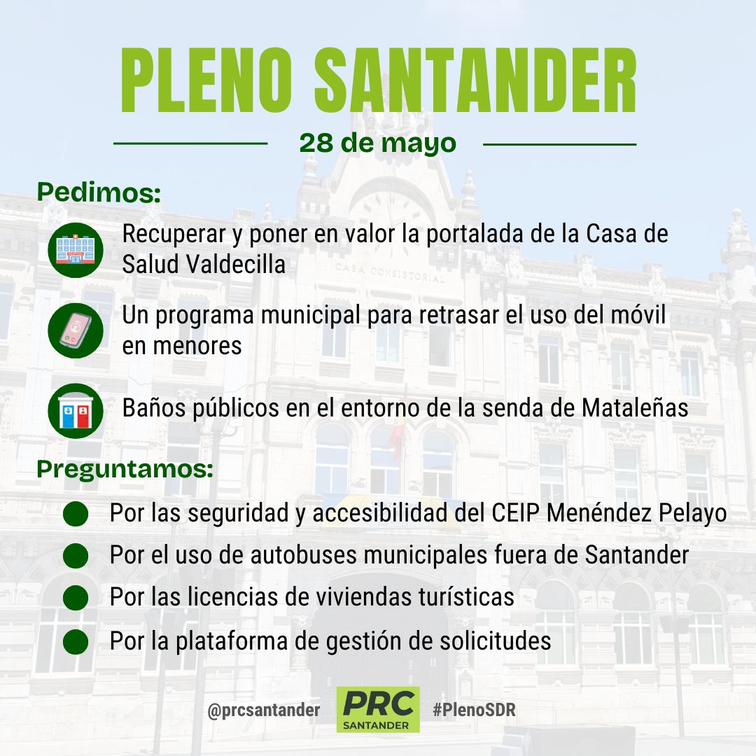 prcsantander's tweet photo. Estas son nuestras propuestas para el #PlenoSDR de mañana: 
👇 https://t.co/BpvRmM5svn