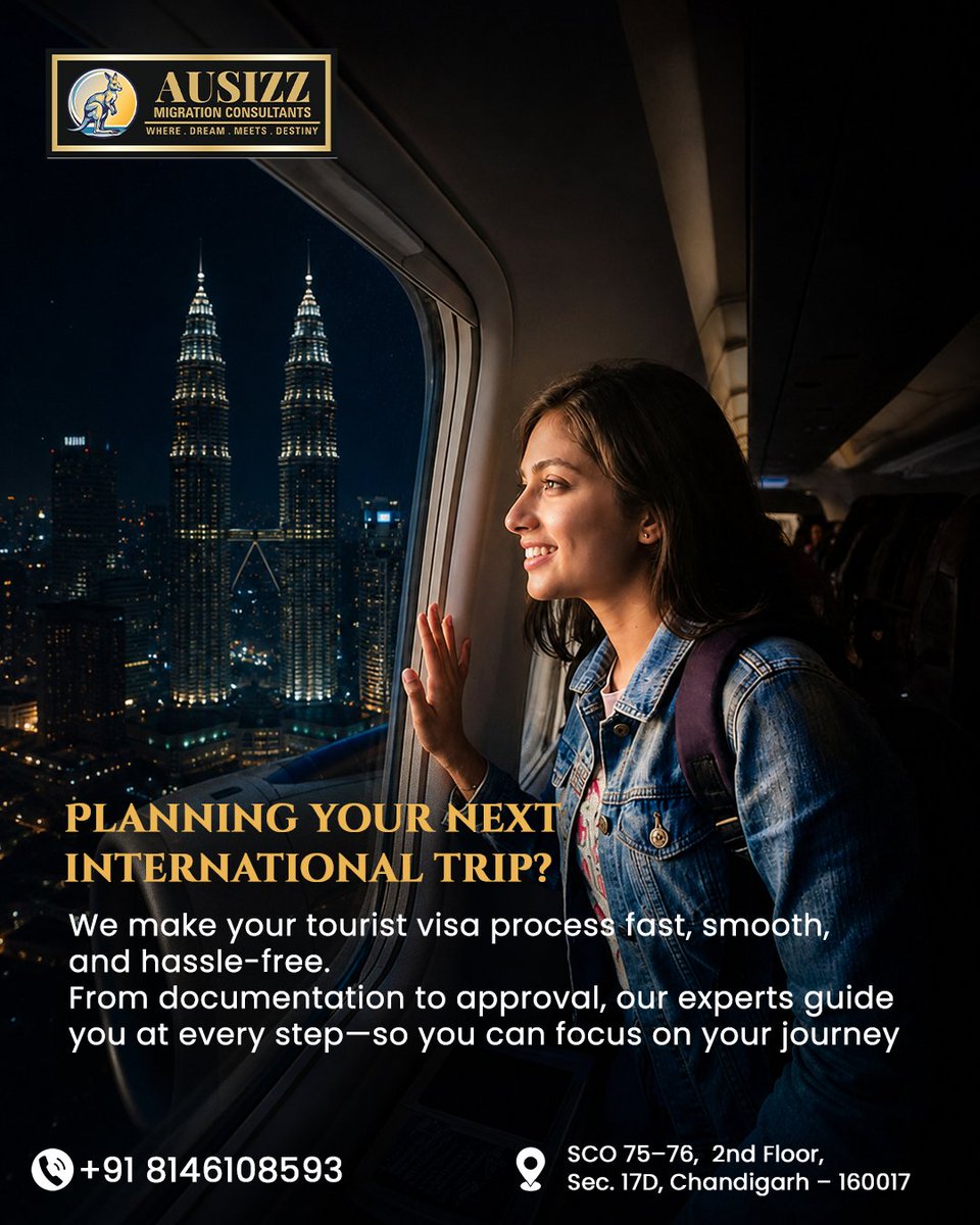 Ausizzmigration's tweet photo. ✈️ Planning your next international trip?
Let AUSIZZ Migration Consultants handle your tourist visa process with ease! 🌍

📞 +91 8146108593
🌐 https://t.co/fPunNY2YEm

#AUSIZZ #TouristVisa #TravelAbroad #VisaConsultant https://t.co/8RJnLjTJqp