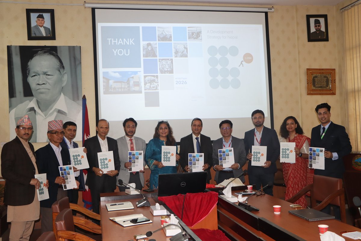 iids1979's tweet photo. On May 25, IIDS presented the White Paper 2026 and Development Strategy for Vision 2100 to Nepal's National Planning Commission, followed by an extended discussion with Honorable Vice-Chairman Dr. Gunakar Bhatta, NPC Members, and senior government officials. https://t.co/JhrvIE6muW