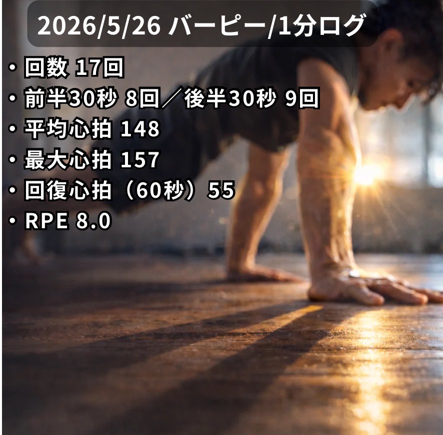 はっち🥋時短運動研究所【バーピー専門家】 tweet media
