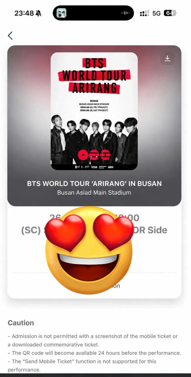oi80x's tweet photo. WTS BTS BUSAN 💜

Looking for a genuine ARMY to share my Play &amp; Stay package 🥹
✔️ 1 hotel room for 2 pax
✔️ Seats together / side by side
Perfect for international ARMYs who want a safe &amp; fun concert experience ✈️💜
DM if interested
#BTS #BTSBUSAN #ARMY #PlayAndStay #BTSinBusan https://t.co/GcyEXeAxt4