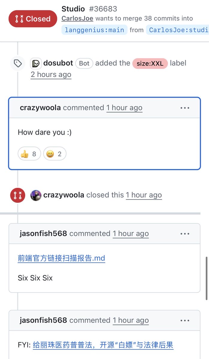 ZeroZ_JQ's tweet photo. 笑死

这就是vibe Coding的副作用？

dify又被要求改logo了

这GitHub社区算是废了 https://t.co/UzmUUKUqcp