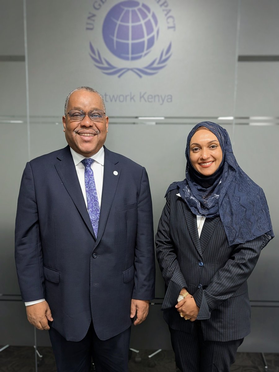 GlobalcompactKE's tweet photo. The engagement, also attended by Board Member and @MPShahhospital CEO Dr. @DinToseef and Executive Director @judy_njino, explored opportunities to strengthen collaboration between the private sector and the UN system in advancing Kenya’s sustainable development agenda. https://t.co/OX34fXEGdZ