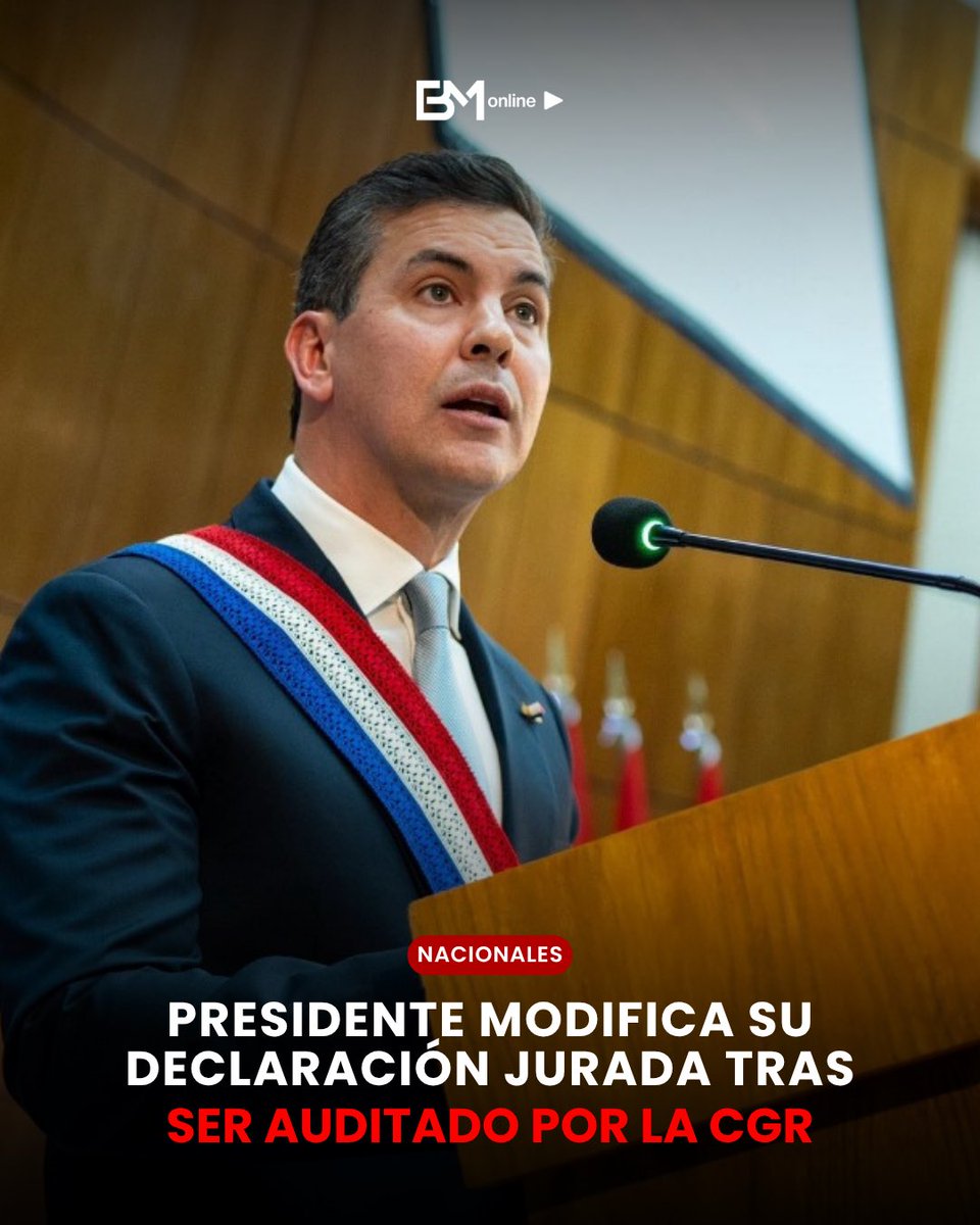 brunomasitv's tweet photo. En pleno examen de correspondencia, el presidente Santiago Peña alteró sus declaraciones juradas ante la Contraloría (CGR) para incluir bienes que inicialmente había omitido.

Entre los puntos más llamativos del proceso se encuentran:
 Ajustes de último minuto: A pocas semanas de que la CGR enviara su dictamen a la Fiscalía, el mandatario presentó una “nota aclaratoria” para justificar la omisión de inmuebles en Villa Hayes, bonos corporativos y acciones en empresas.

 La mansión de San Ber: Peña ajustó cifras de su residencia veraniega para hacerlas coincidir con un contrato firmado con una constructora proveedora del Estado, vinculada al suegro de su hermano.

 Errores de cálculo: El presidente admitió errores contables graves, como confundir divisas en saldos bancarios y ocultar ingresos extraordinarios percibidos tras asumir el cargo.

La Contraloría aceptó estos retoques y dictaminó que el patrimonio de Peña es “correspondiente”, ignorando las omisiones confesadas y sin actualizar los registros públicos del portal oficial.