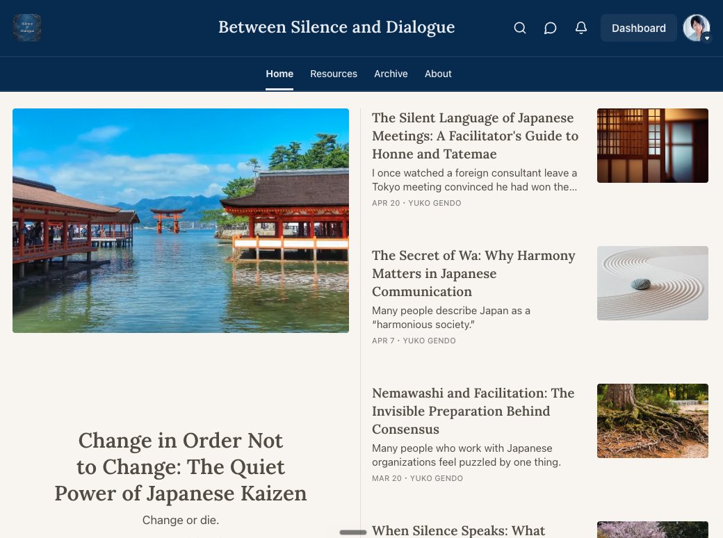 yuko_g's tweet photo. Substack 100名の登録を達成🎉 海外にリーチを広げるために使っているので、日本の人みたいにSNS要素は強くなく、短い渾身のエッセイを月に1~2回しか投稿していませんが、日本文化 × リーダーシップ、ファシリテーション文脈に関心がある方はぜひご登録ください✉️

https://t.co/qD7XcXkXzA https://t.co/iFdnSXzH82
