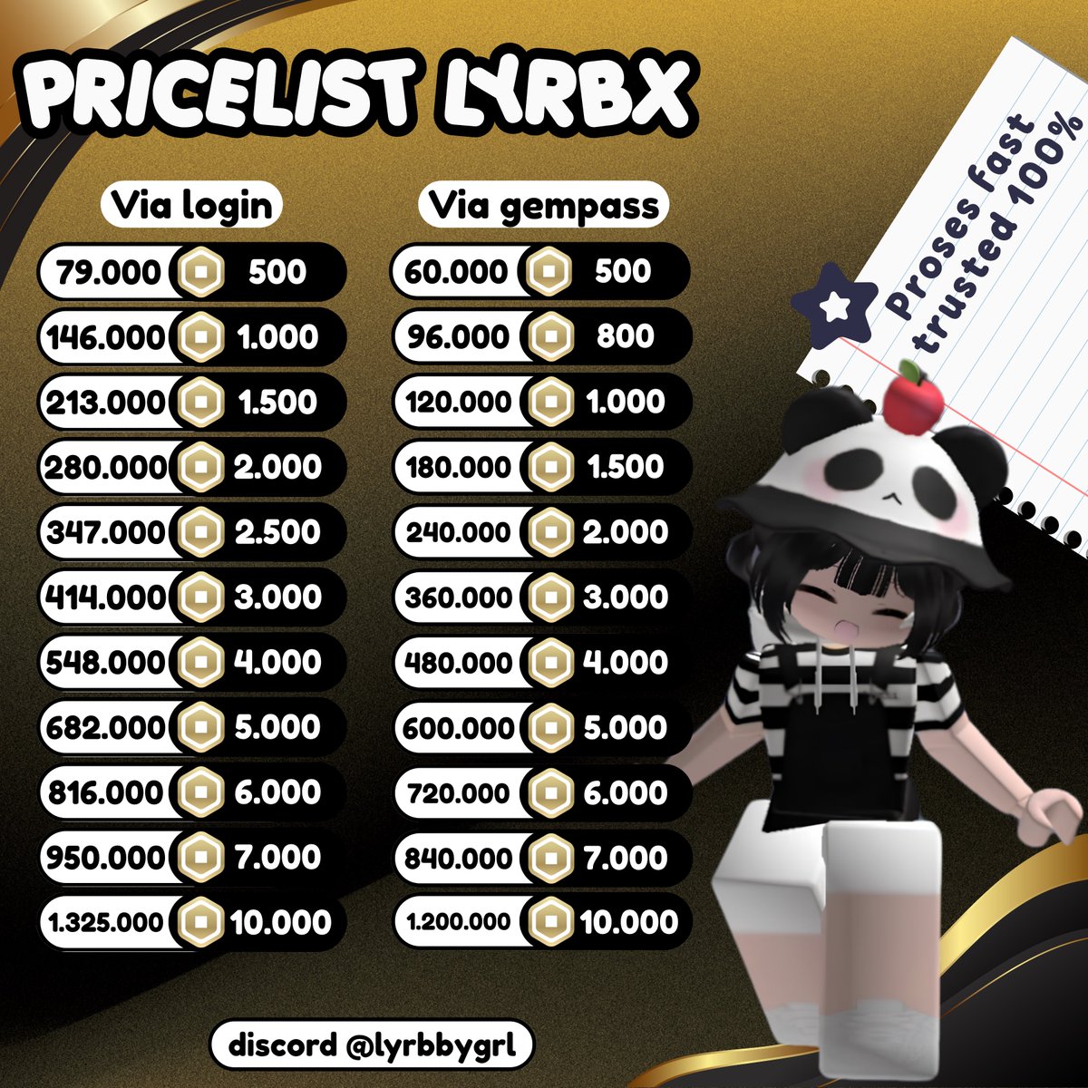 L jual robux n limited item tweet media