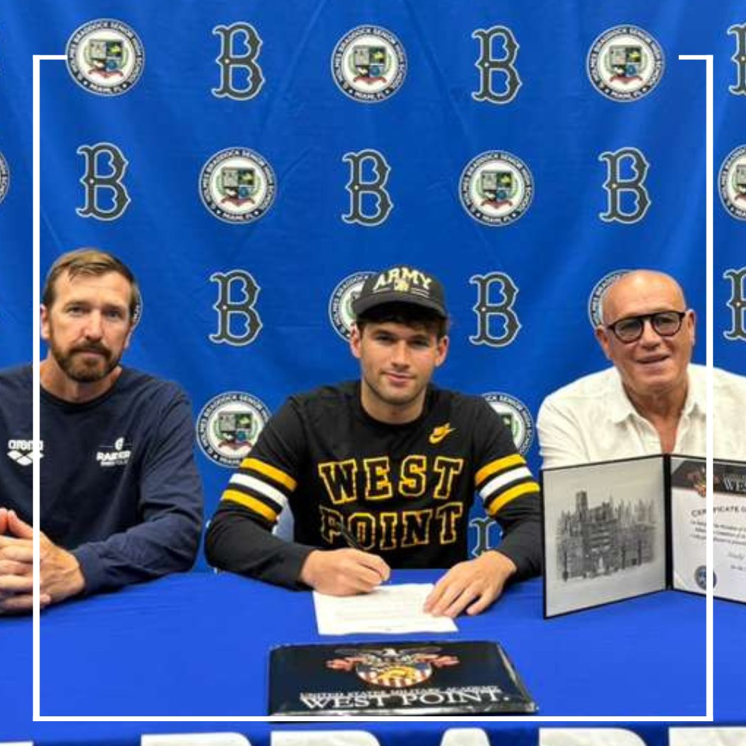 BraddockBulldog's tweet photo. ๐ Congratulations to Andy Serrano on signing to enlist in the U.S. Army & continue his academic and swimming career at West Point! A member of Braddockโs historic State Championship Swim Team, Andy leaves a legacy of excellence. ๐
@SuptDotres @MDCPS @MDCPSSouth #MakeItBraddock https://t.co/FnFMRWYs8J