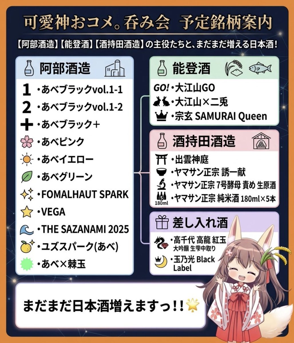 第6回 #なまおコメ呑み会 2次申込開始 毎回1️⃣0️⃣0️⃣銘柄超