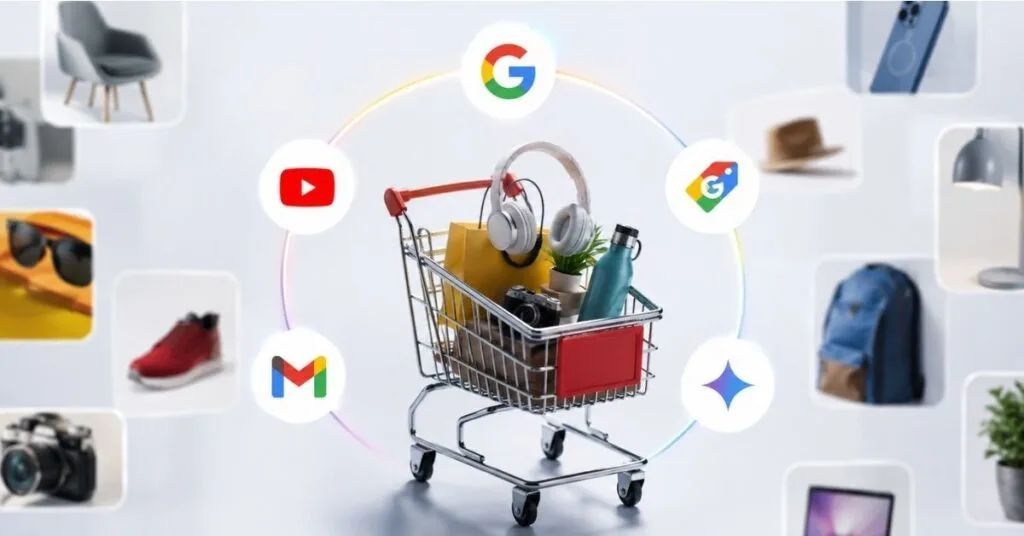 EcommBridgeCZ's tweet photo. Google představil Universal Cart. 🛒🛍️ Spojuje nákupy do jednoho košíku pro vyhledávání, YouTube i Gemini. https://t.co/vguG9JJK4i https://t.co/t22VuUh4zX
