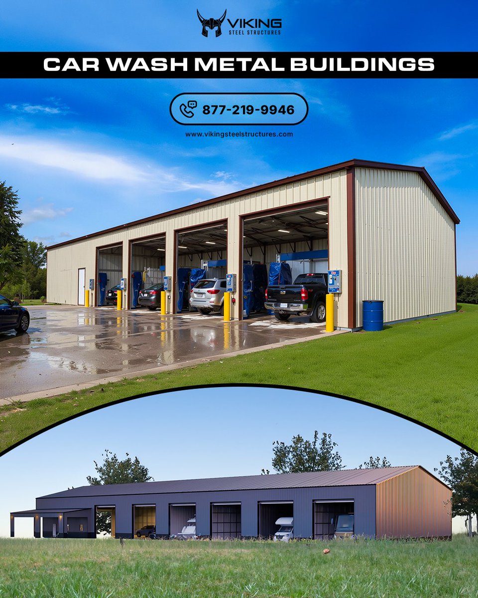 Viking_SteelStr's tweet photo. Ready to level up your car wash business? Our custom Car Wash Metal Buildings are built tough, look clean, and work harder.

Explore here: https://t.co/L4nYj7reJR

📞 877-219-9946

#CarWashBuilding #MetalBuildings #SteelStructures #CarWashBusiness #CommercialBuildings https://t.co/w8xXnIsOsR