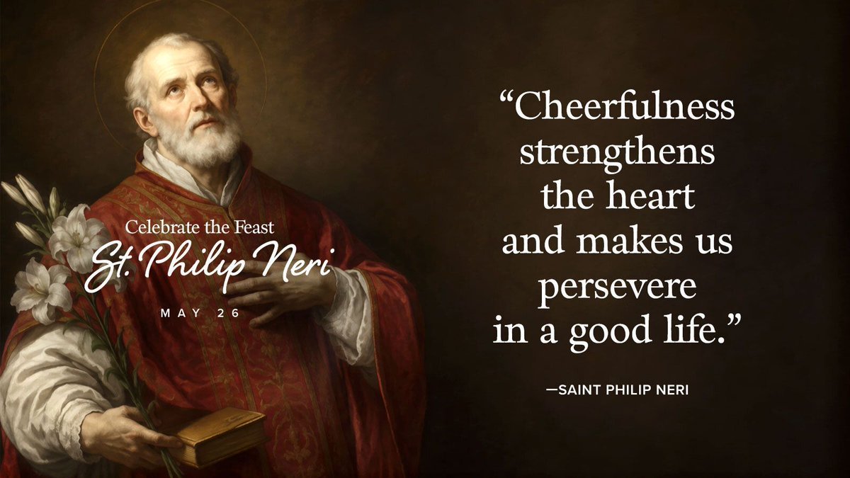 avemariapress's tweet photo. St. Philip Neri, teach us to live with joy, humility, and love for Christ. Help us bring light into places weighed down by sorrow, and remind us that even small acts of kindness can draw others closer to God.

St. Philip Neri, patron of joy and laughter, pray for us. Amen. 🙏 https://t.co/4moh28alZB