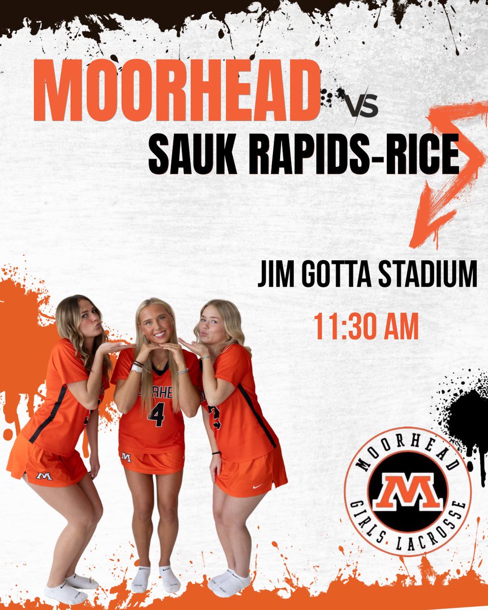 LaxMoorhead's tweet photo. ๐จ Game Day ๐จ
Moorhead Girls Lacrosse vs Sauk Rapids-Rice
Be there. Be loud. Letโs go Spuds! ๐ฅ๐ฅ #gospuds
โฐ11:30
๐ Moorhead High School
๐บ Spuds TV
๐ค First round of sections
See you there ๐ซต๐ผ https://t.co/UJTE8wP6sL