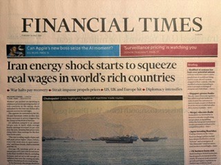 Mike051270's tweet photo. Buenos días.

El Financial Times de hoy refleja con precisión las crecientes consecuencias económicas de la guerra.

En concreto, las fases I y II (una crisis energética concentrada seguida de una crisis de precios más generalizada) corren el riesgo de verse acentuadas por la fase III (destrucción de la demanda). Esto, a su vez, amenaza la fase IV, la de mayor riesgo de inestabilidad financiera.

Esto coincide con una disminución de la capacidad de respuesta política en muchos países.

#economía #mercados #guerradeOrienteMedio