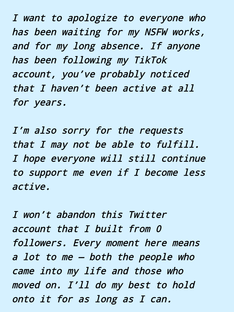 devil_itsokay's tweet photo. Hello to all my followers. I’d like to use this post to announce something, and I hope everyone will take the time to read it. Thank you. ❤️‍🩹 https://t.co/NucnhbWmVW