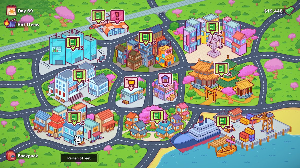 OfficialPhenexa's tweet photo. Running a kawaii vending machine company is just pure cozy fun 🥤 In #VendingMachineCo you restock snacks, repair machines, set prices and expand across a cozy Japanese city. Little management sim tasks mixed with fun minigames along the way. Vid here 👇 https://t.co/Fvp7hT0taE