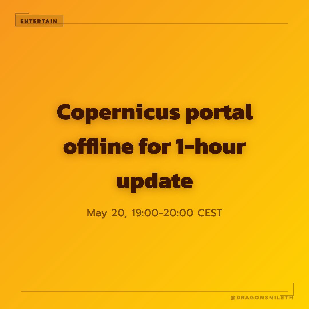 DragonSmileTH's tweet photo. Copernicus Data Space Ecosystem took its web portal offline May 20 for a one-hour system update from 19:00-20:00 CEST. European users lost access to satellite data during the window.
How will frequent maintenance affect real-time climate tracking? 🛰️
#Copernicus #DataSpace #TechUpdate