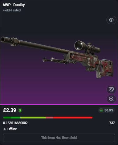 adsyyycs2's tweet photo. Listed today, sold today. One of my most flipped items!

0.15 AWP | Duality
✅FLIPPED✅

➡️Bought for: £2.40
➡️Sold for: £3.30

After fees, that's a total profit of £0.83 (34.75%)🤑💵

#csfloat #cs2 #csgo #counterstrike #skins #trading #flipped #profit #roadto5k https://t.co/i17nobIvkW