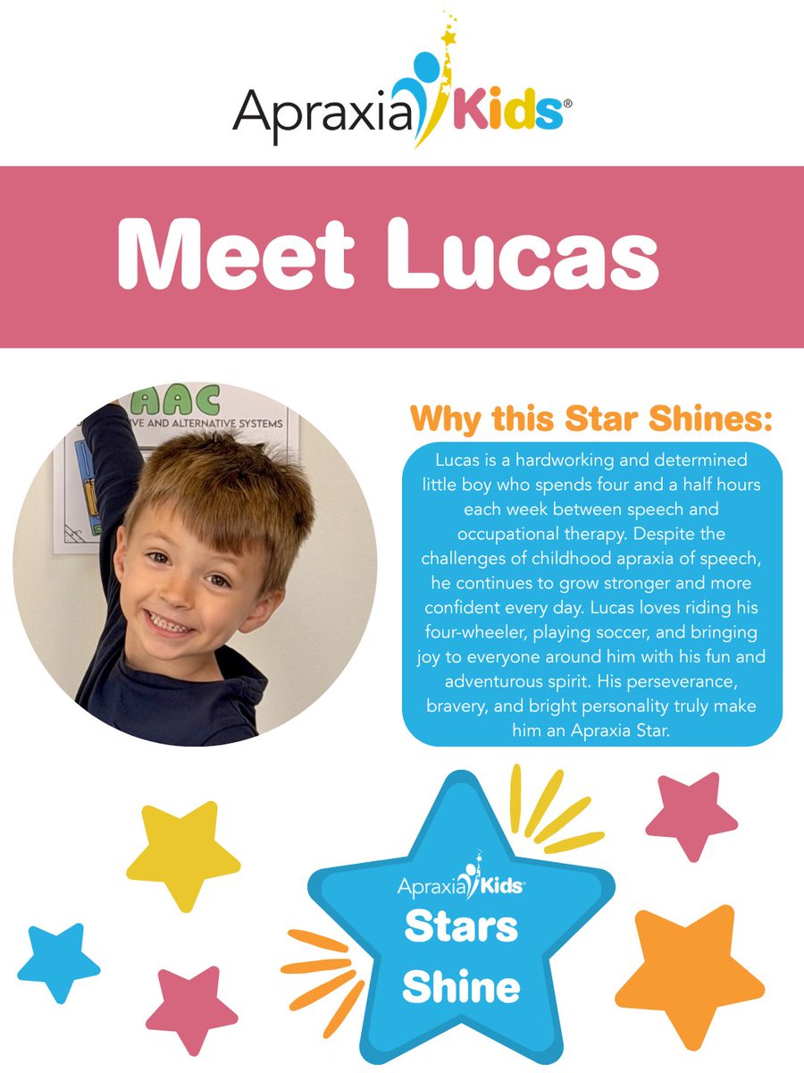 Apraxia_KIDS's tweet photo. Happy Apraxia Awareness Month!
Today we are celebrating Lucas and his hard work and determination!
#Apraxia #CAS #BlueforApraxia #ApraxiaAwarenessMonth #StarsShine https://t.co/kAYaReDZTZ