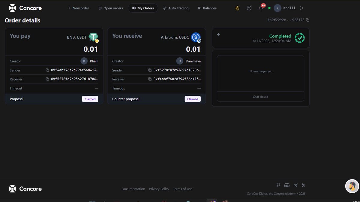 Kenzar000's tweet photo. Been here since the early days 👀
One of my first completed orders on Cancore back on April 11.
Excited to see how far the platform has come 🚀
Entering for: Early Believer
#BetaRecap 
@cancore_io https://t.co/6maSMnbfLC
