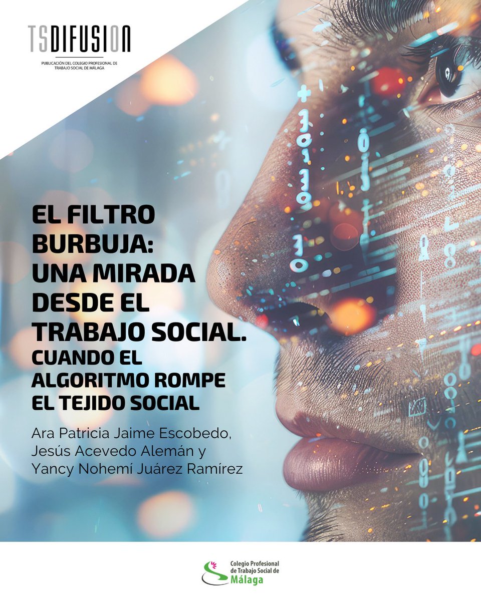 tsdifusion's tweet photo. 🗣️ ¿Piensas libremente… o el algoritmo decide por ti?

Descubre qué es el #FiltroBurbuja y cómo transforma el diálogo público, los movimientos sociales y el Trabajo Social en la era digital.
📲 Léelo en https://t.co/zlHocngB97
🎧 También en formato #podcast https://t.co/q2xGFXBJAn