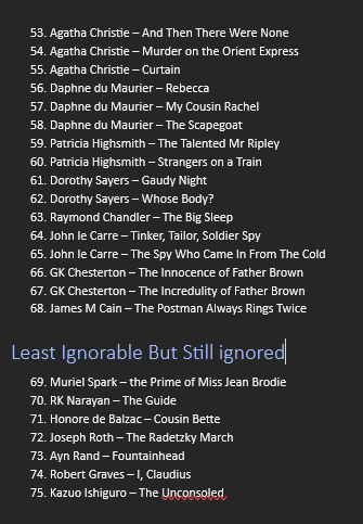 leaveunreadpod's tweet photo. Hokie, I have been doing some thinking and I have a rough ordering - not of novels, but of genres from Least Respectable/Most Ignorable to Least Ignorable. Any Thorts? https://t.co/6DrFPV5oXB