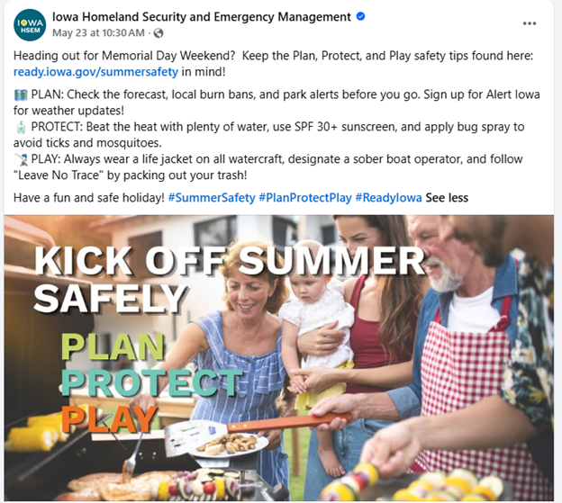 JasperCountyEMA's tweet photo. Great ideas for the entire summer to protect your family. https://t.co/wi6QL8YU9N