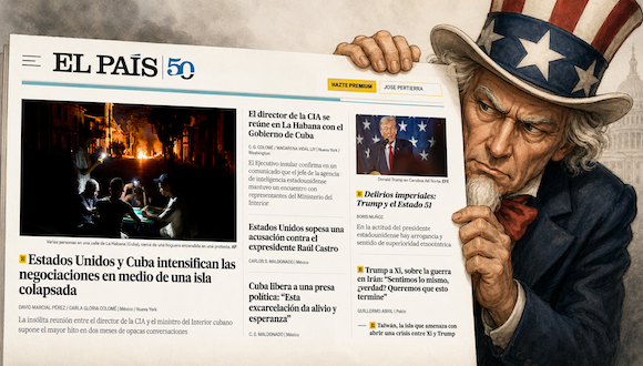 cubadebatecu's tweet photo. 🇺🇸📰🇨🇺Un análisis de 24 artículos publicados entre el 18 y el 24 de mayo muestra cómo el diario español EL PAÍS construyó una Cuba al borde del colapso y convirtió el discurso del Gobierno de Estados Unidos en una arquitectura periodística de sentido.

🔗https://t.co/eajzOM76gu https://t.co/0hhEmg6CBU