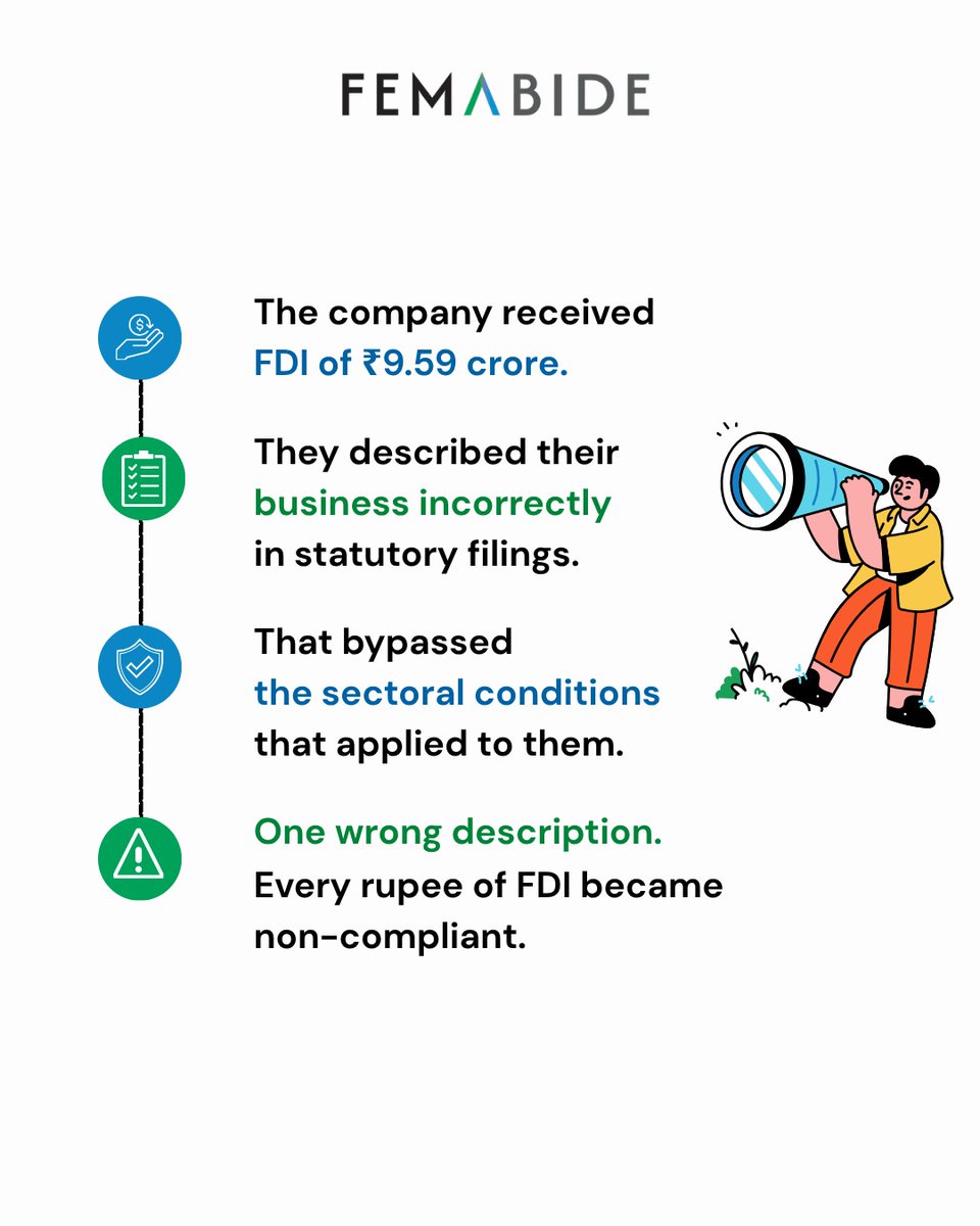 femabide's tweet photo. ₹184 crore penalty — not for fraud.
For misrepresenting what the company does.
Indian regulators are now penalising businesses for how they describe themselves — not just what they do.
Every founder, CMO &amp; compliance officer needs to read this.
#CorporateCompliance #IndianLaw https://t.co/umqvz4YJy3