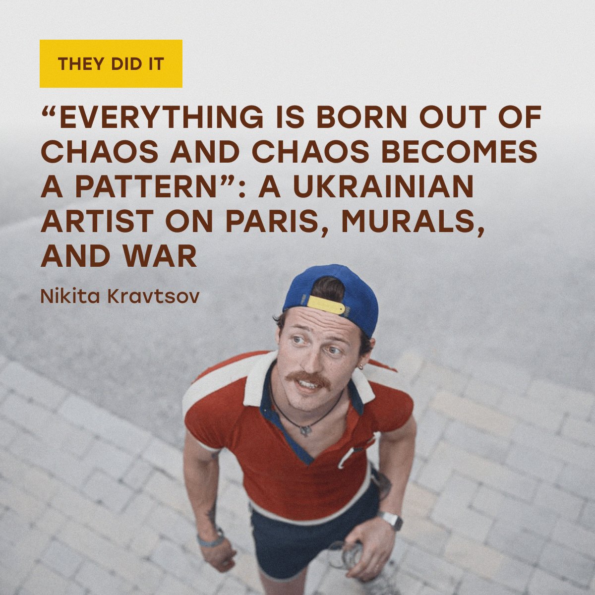 yellowbluepro's tweet photo. Nikita Kravtsov is a Ukrainian artist working between Paris and the global art scene.

On emigration, murals, anarchy, and the war—in an interview with Yellow Blue.

👉https://t.co/Xc50NprJlK

Photo credits: Nikita Kravtsov https://t.co/dLzv2Hn5H3
