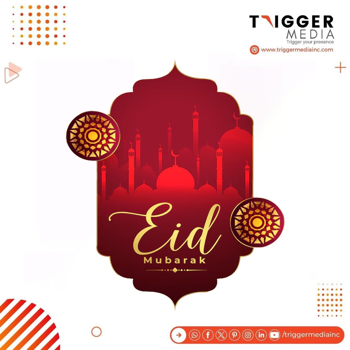 TriggerMediaInc's tweet photo. Bakrid is a celebration of faith, gratitude, sacrifice, and the joy of sharing with those around us. 🌙✨
May this occasion bring meaningful moments, stronger bonds, and peace to every home and community.
Wishing you and your loved ones a blessed #Bakrid.
Team #TriggerMediaInc. https://t.co/ezSmQeNuAi