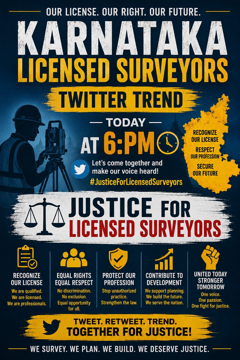 ravidhanashetty's tweet photo. #Justiceforlicensedsurveyors https://t.co/iJwT8YOZuo