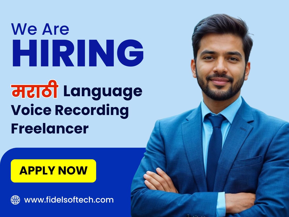 filose's tweet photo. Fidel is looking for Marathi Language Voice Recording Freelancer.

~ Task: Record 220 Marathi utterances through a mobile application
~ Device Required: mobile
~ Location: WFH
~ Age: 18+

Apply here - https://t.co/Hllb5tkuCi
#MarathiSpeakers #MarathiLanguage #MarathiJobs #Marathi https://t.co/nEZkNZqV7u