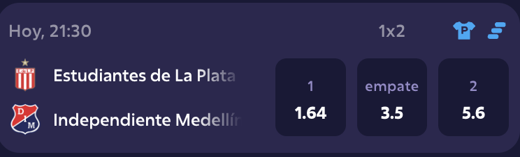 RoobetES's tweet photo. si Estudiantes de la Plata le gana al DIM y clasifica en la libertadores SORTEO 100 DOLARES entre todos los ME GUSTA. 

🔗https://t.co/UhbciOpQUN https://t.co/6tqGqtDwSS