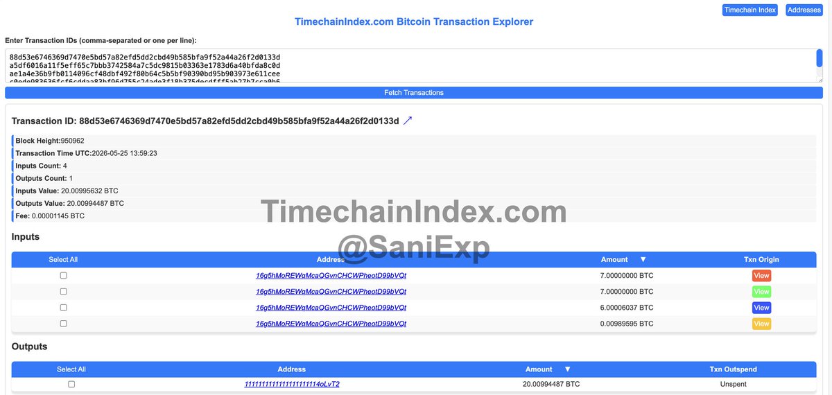 CryptoTagOff's tweet photo. 🟡 Someone has just destroyed 107 BTC forever — worth around $8.3 million 🤯

In a recent transaction, someone sent 107 Bitcoin to a burn address, meaning the funds are now lost forever 😬

For context, a burn address is an address with no known private key, making the funds impossible to recover. In other words, the transaction is irreversible.

For now, it’s impossible to know whether this was a mistake or an intentional burn, but one thing is certain: this transaction was extremely costly and further reduces Bitcoin’s real circulating supply — which is already far below the original 21 million BTC.