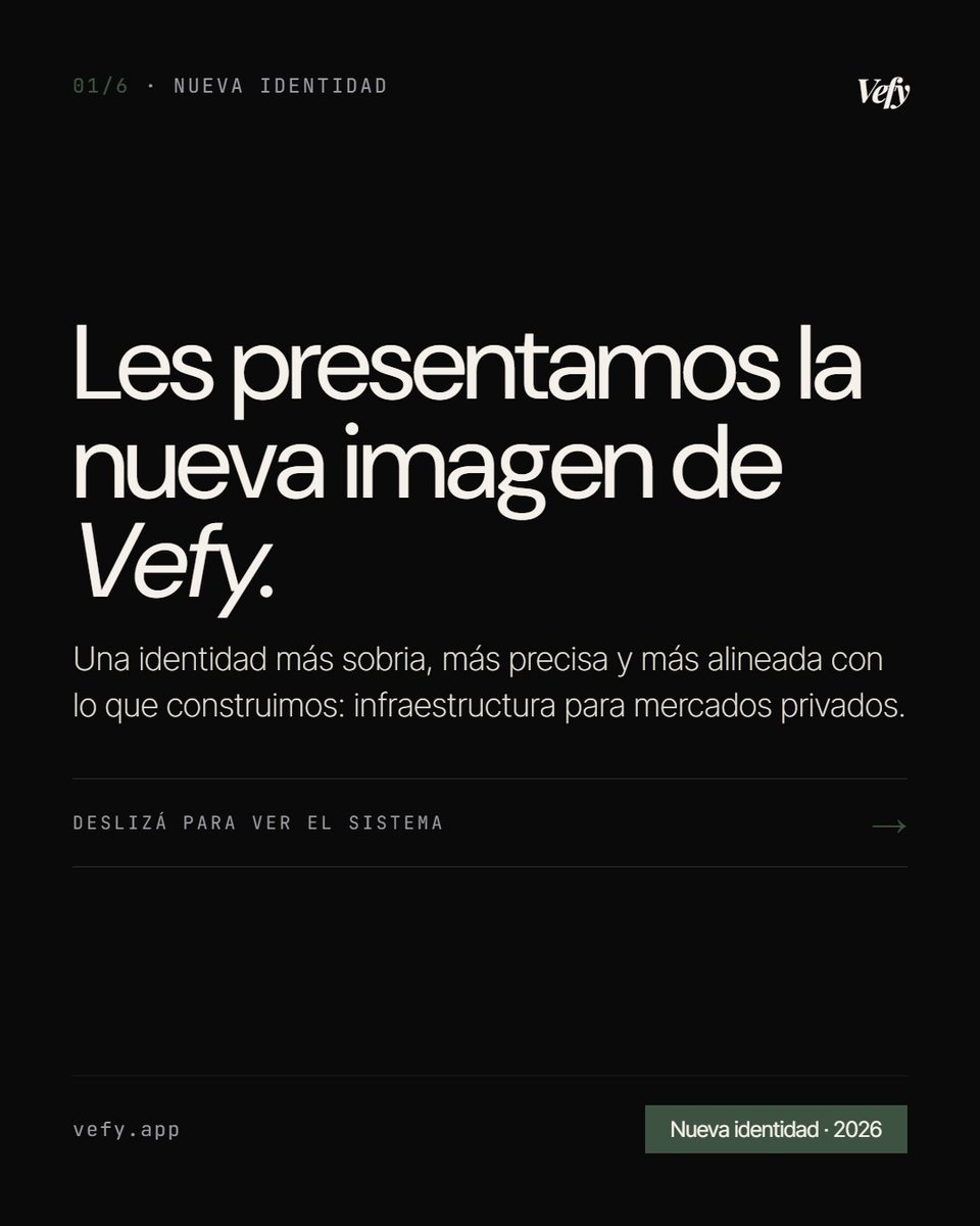 VefyCapital's tweet photo. Cambiamos la imagen de Vefy.

Pero el cambio real pasó antes.
Mucho discovery. Muchos aprendizajes.

Hasta encontrar claridad: el cliente, el producto y el equipo correcto.

Ahora toca profundizar y construir 

👇🏽 https://t.co/PAMY5i0DI9
